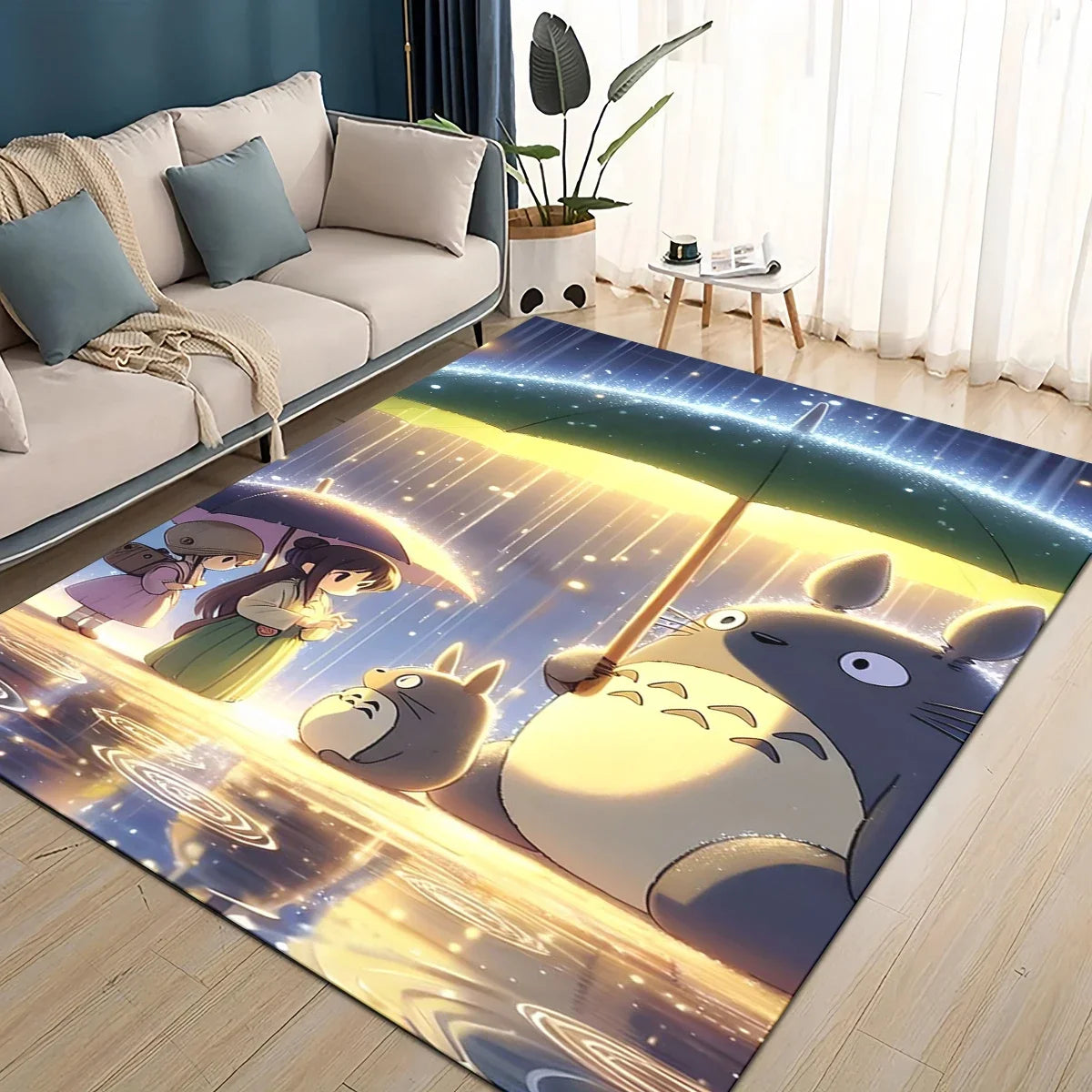 Tapete 3D T-Totoros para Sala de Estar, Quarto Infantil, Sofá, Decoração, Tapete Antiderrapante para Brincadeiras das Crianças