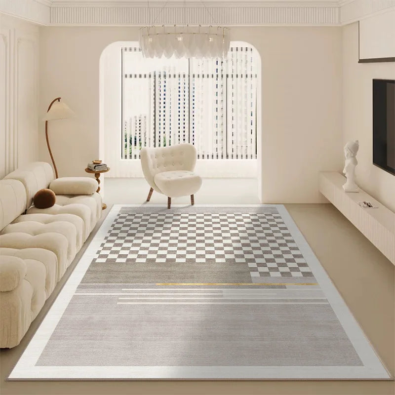 Luxo minimalista sala de estar tapete cor creme grande área para sofá quarto decoração casa