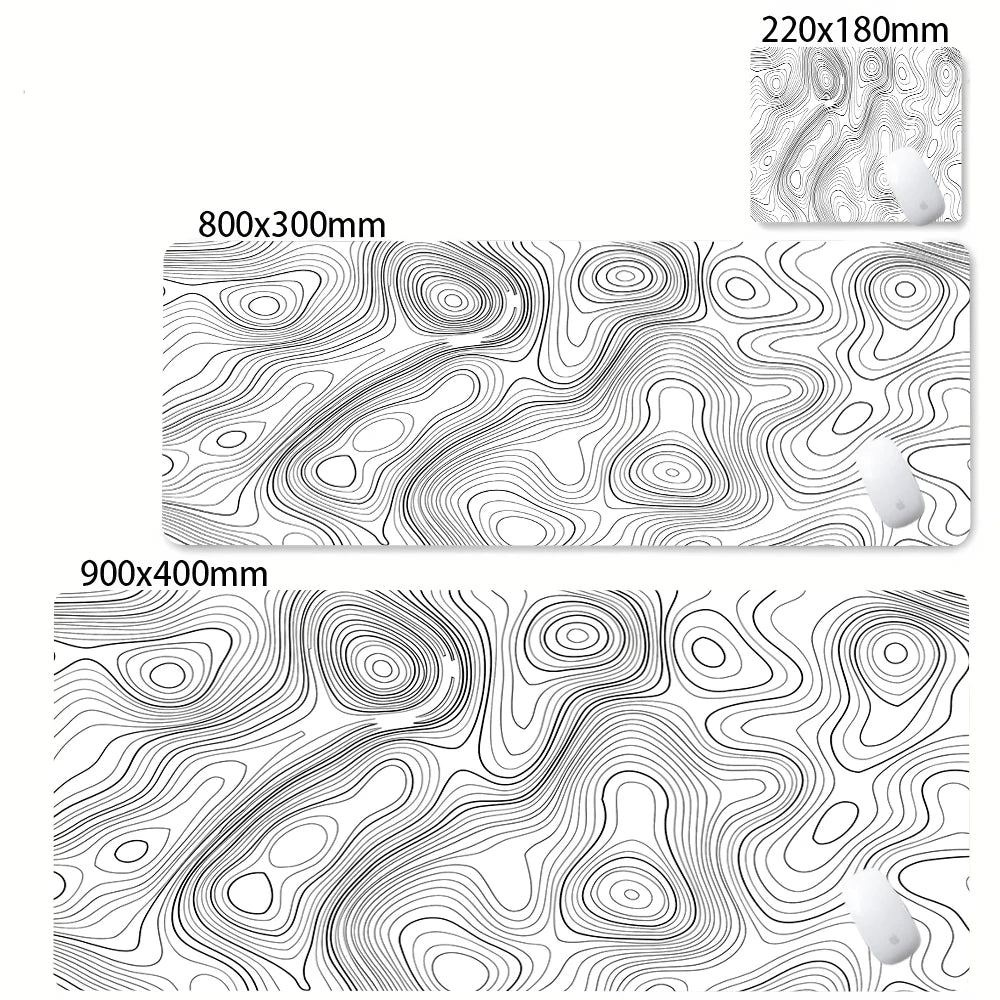 Grande tapete de mouse preto e branco mousepad jogos mousepads de borracha teclado tapetes abstrato mesa strata líquido escritório mouse pads