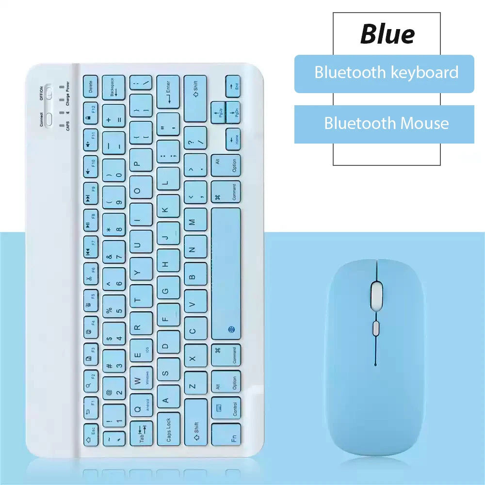 Teclado sem fio bluetooth universal, teclado e mouse para celular, mini teclado bluetooth, acessórios para teclado ipad