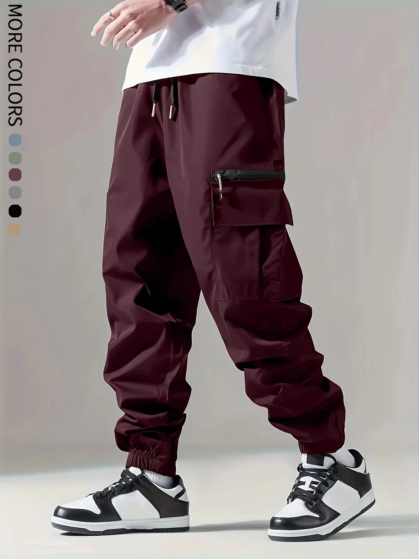 Calça cargo multibolso masculina, calça fina, confortável e respirável, casual ao ar livre, veste, ciclismo, 004