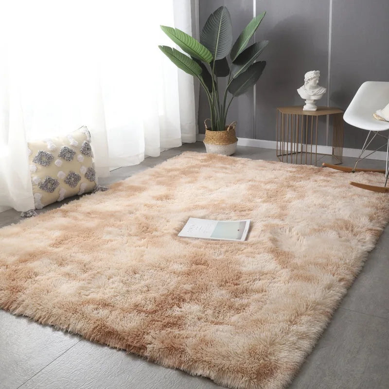 Tapete de pelúcia sala de estar sofá mesa de café verde rosa fofo cobertores macios área tapetes quarto das crianças antiderrapante decoração de casa