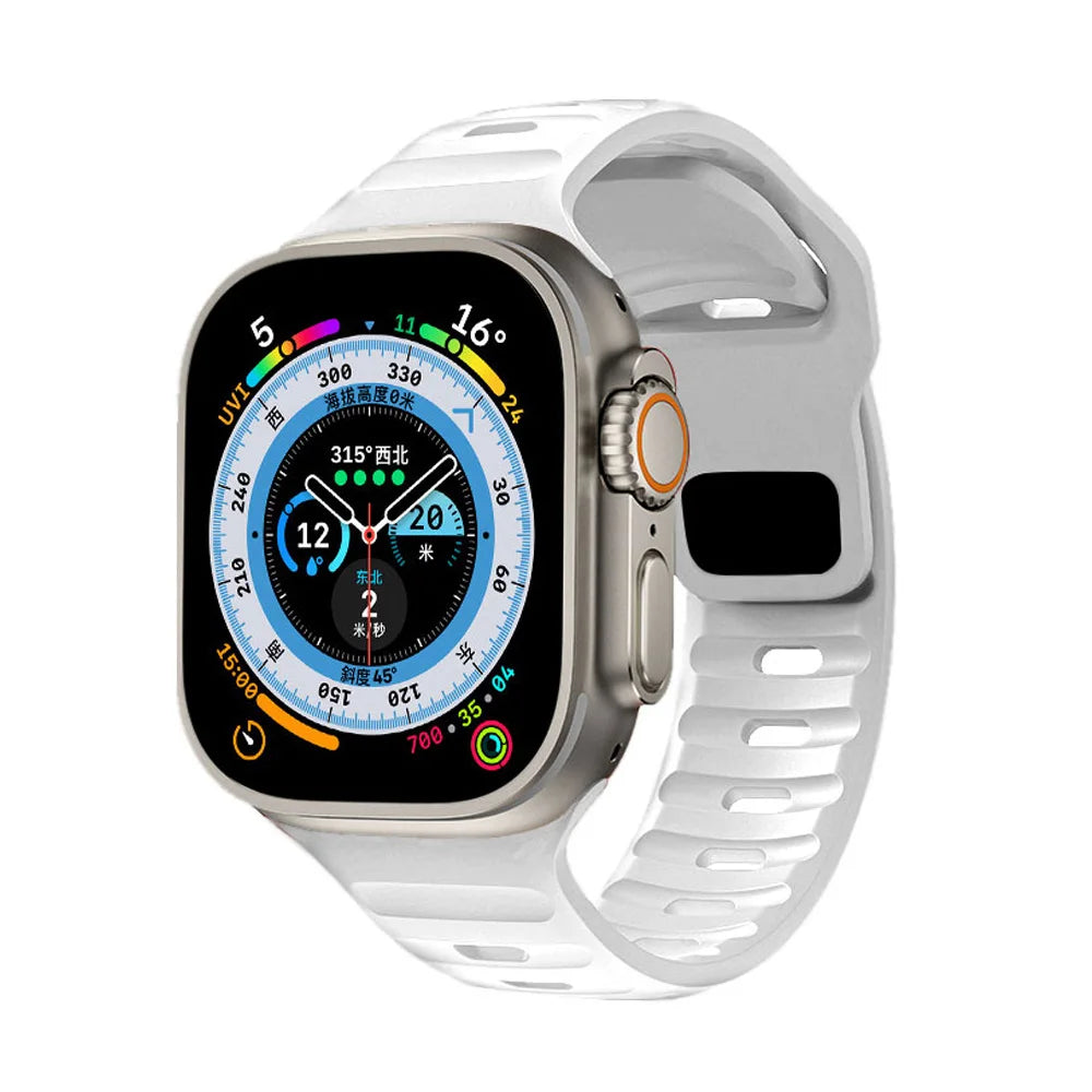 Pulseira de Silicone Sport para Apple Watch, Banda, 49mm, 45mm, 44mm, 42mm, 40mm, 41mm, 38, Pulseira Correa, iWatch Series 9, 8, 7, 6, 5, 4, 3, SE, ultra