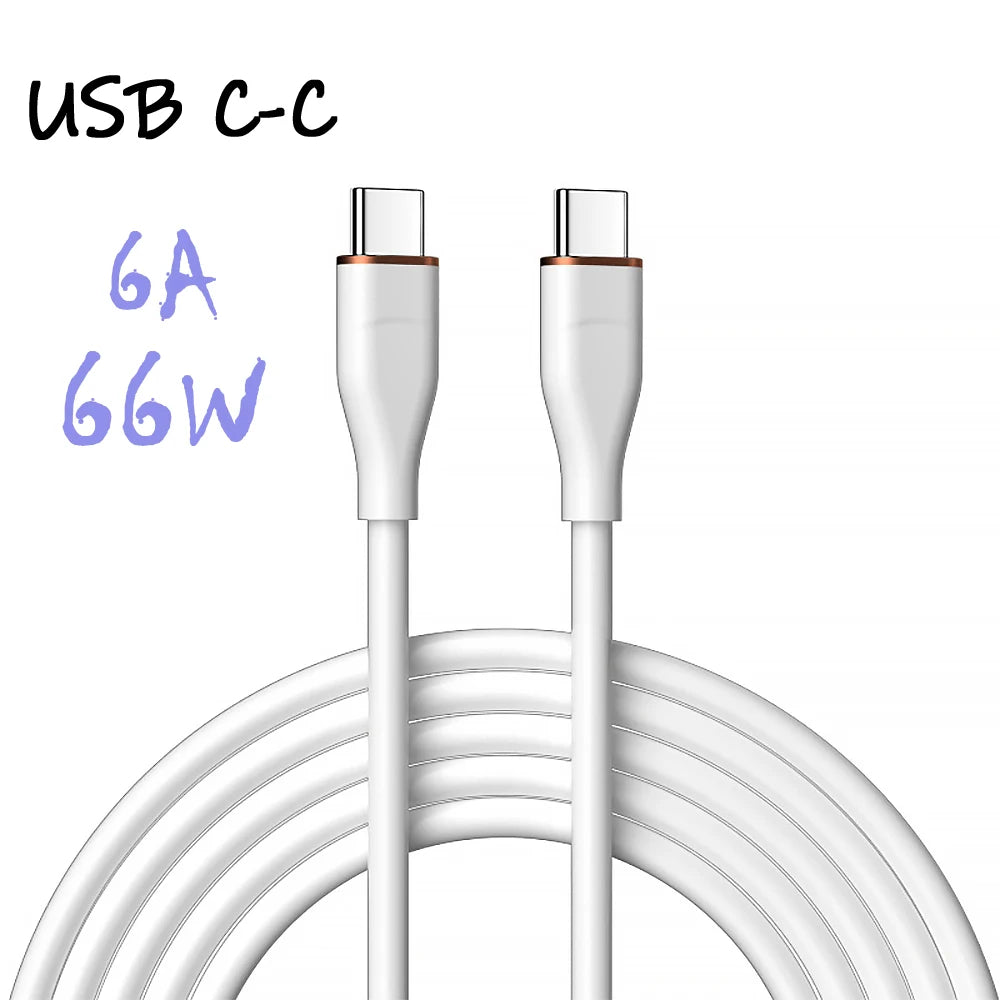Ugourd silicone líquido usb-tipo c para c cabo de carregamento rápido 66w usb para c pd 60w 45w 27w para huawei scp xiaomi iphone 15 16 pro max