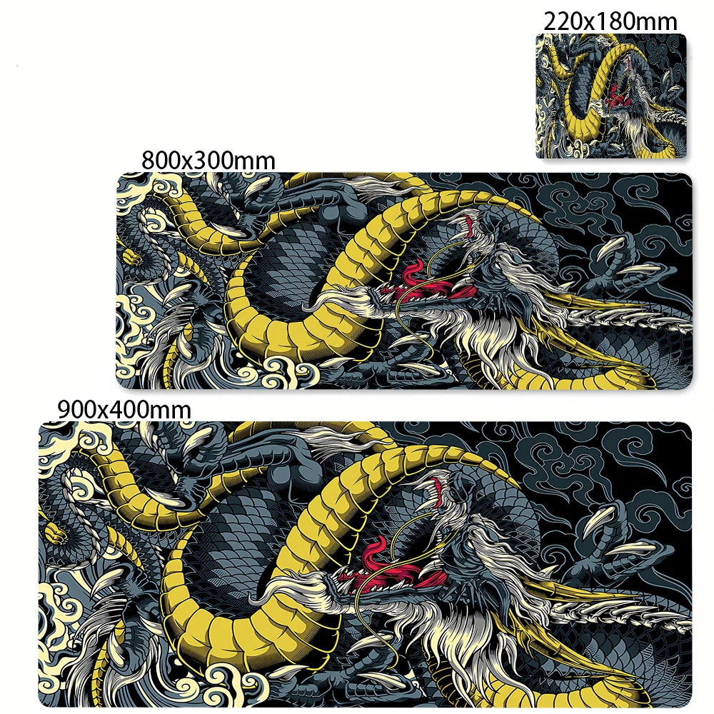 Preto e branco dragão grande mouse tapete de jogos mousepad grande base de borracha mouse pad roxo deskpad eyboard tapetes mousepads 400x900