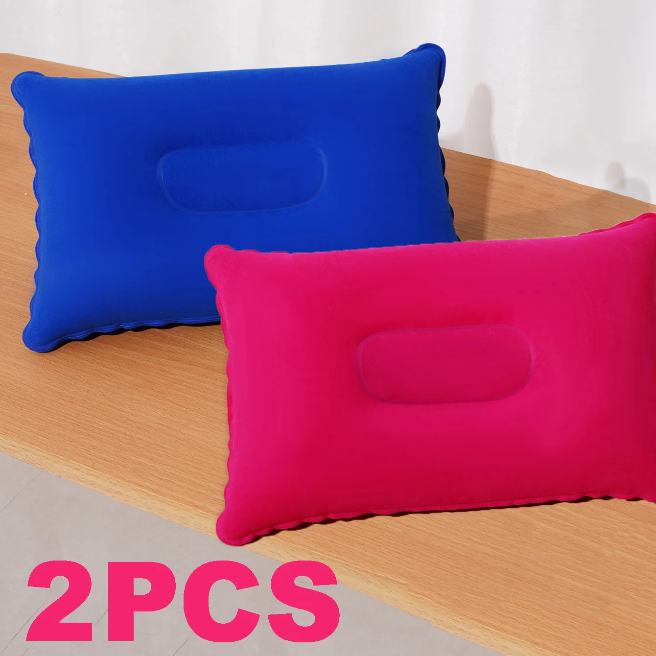2 unidades/pacote travesseiro quadrado inflável, travesseiro de pescoço de viagem, compacto e leve, ideal para viagens, escritório e uso de cochilo