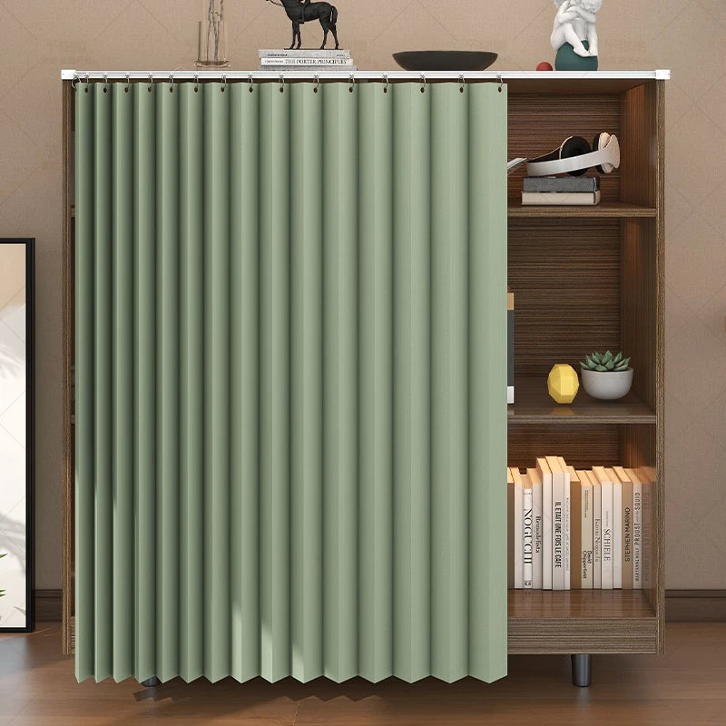 Armário de cozinha cortina casa punch-livre cortina blackout sapato armário dobrável guarda-roupa estante à prova de poeira pano capa
