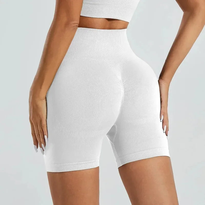 Verão cintura alta shorts de yoga para mulheres moda e sexy correndo calças de fitness cor sólida yoga leggings calças elásticas