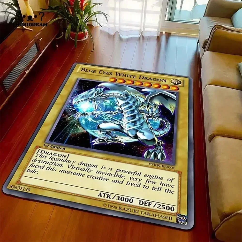 Yu-gi-oh olhos azuis dragão branco anime antiderrapante tapete dos desenhos animados para sala de estar quarto área decorativa presente perfeito