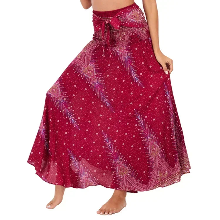 Sexy verão longo boho inferior saia feminina vintage casual ropa mujer faldas solta moda y2k maxi saias roupas femininas saia jupe