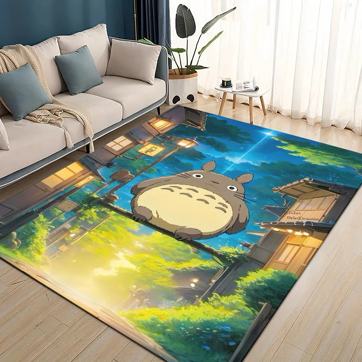 Tapete 3D T-Totoros para Sala de Estar, Quarto Infantil, Sofá, Decoração, Tapete Antiderrapante para Brincadeiras das Crianças