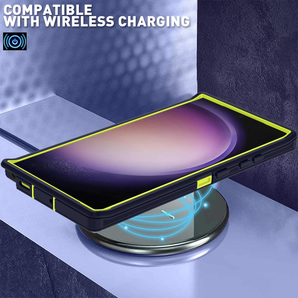 Para samsung galaxy s25 s24 s23 s22 s21 s20 fe plus ultra nota 20 armadura à prova de choque defender caso telefone duro pc + tpu capa traseira
