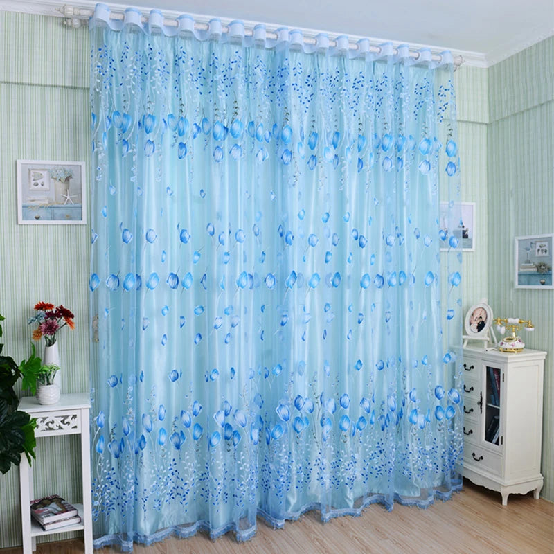 1pc moderno tulipa janela tela sala de estar quarto porta cozinha cortina decoração para casa suprimentos