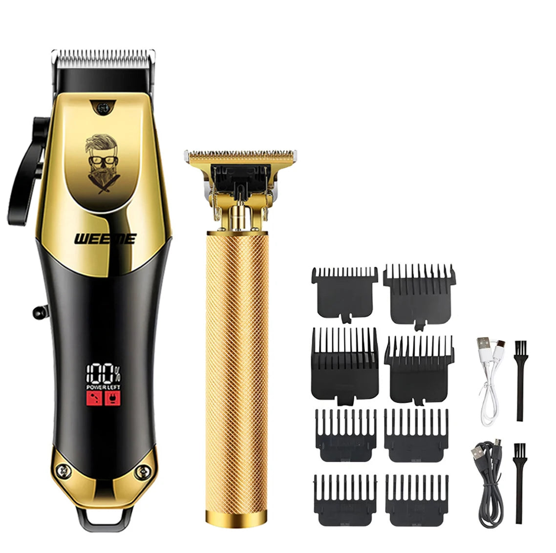 Máquina de cortar cabelo elétrica masculina vintage t9, aparador de barba/máquina de corte de cabelo recarregável com kit aparador de cabelo de nariz, presente para namorado