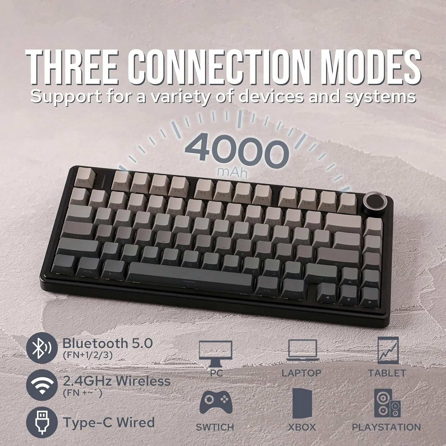 AULA F75 Teclado Mecânico Sem Fio Hotswap Junta Teclado para Jogos 75% Layout para PC para Laptop