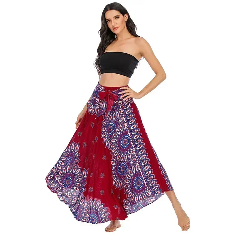 Sexy verão longo boho inferior saia feminina vintage casual ropa mujer faldas solta moda y2k maxi saias roupas femininas saia jupe