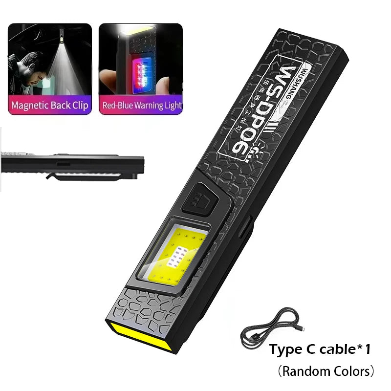 Mini chaveiro lanterna com ímã recarregável multifuncional tocha lâmpada portátil clipe na lanterna à prova dwaterproof água luz de acampamento