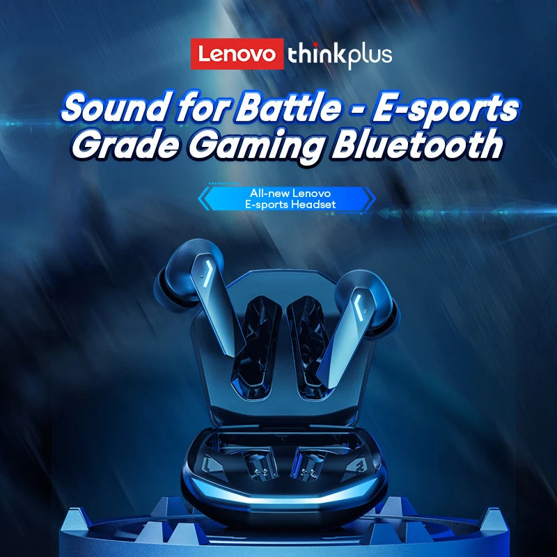 Fone de Ouvido Sem Fio Bluetooth V5.4 Lenovo GM2 Pro TWS com Chamada HD, Baixa Latência, Modo Duplo para Música e Jogos GM2PRO