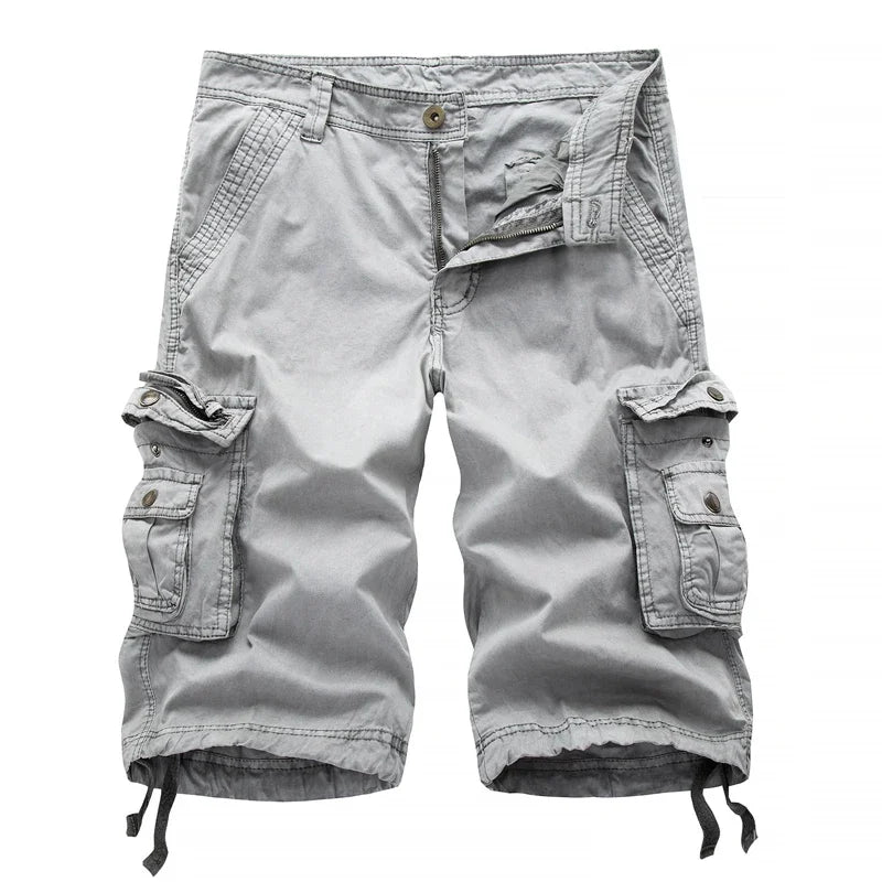 Calções de carga de algodão dos homens verão militar do exército tático homme shorts masculino casual streetwear multi-bolso carga shorts