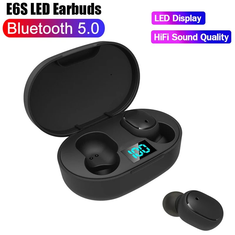 TWS E6S Fones de Ouvido Bluetooth com microfone e cancelamento de ruído 3,7v/ 45mah