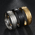Uage 2020 vintage numerais romanos anéis masculinos temperamento moda 6mm largura anéis de aço inoxidável para homens jóias presente