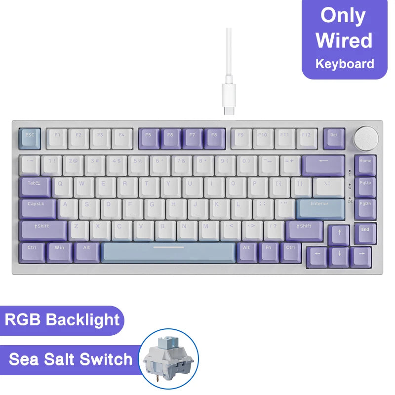 Teclado Mecânico Sem Fio AJAZZ AK820/Pro Bluetooth 5.1 2.4G USB-C Com Fio Hot Swappable RGB para Jogos com Montagem Gasket