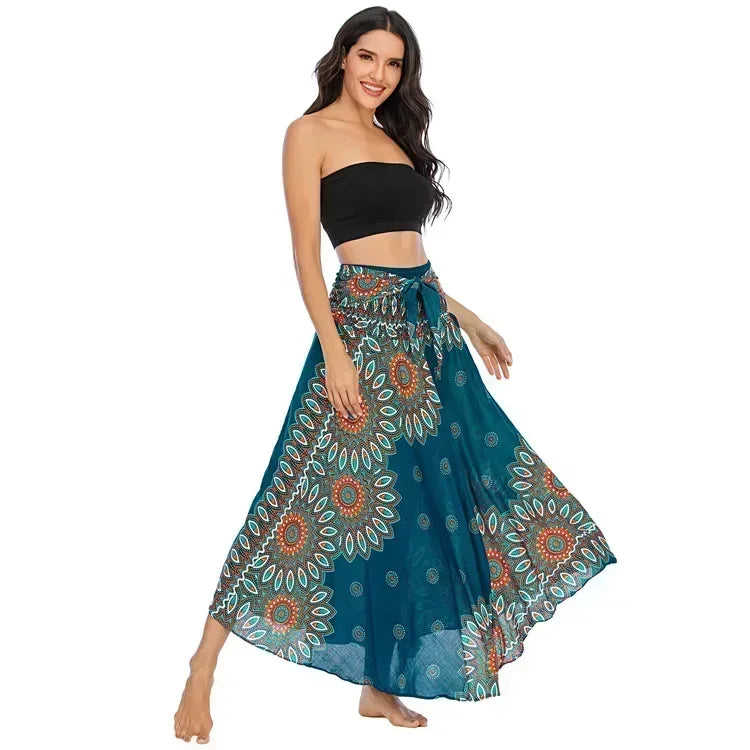 Sexy verão longo boho inferior saia feminina vintage casual ropa mujer faldas solta moda y2k maxi saias roupas femininas saia jupe