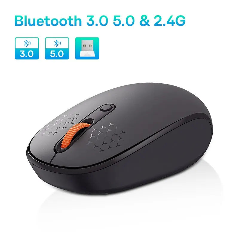 Baseus-F01B Mouse Bluetooth sem fio, Mouse 2.4G, 1600 DPI, Clique Silencioso para MacBook, Tablet, Laptop, PC, Acessórios para Jogos, Bluetooth 5.0