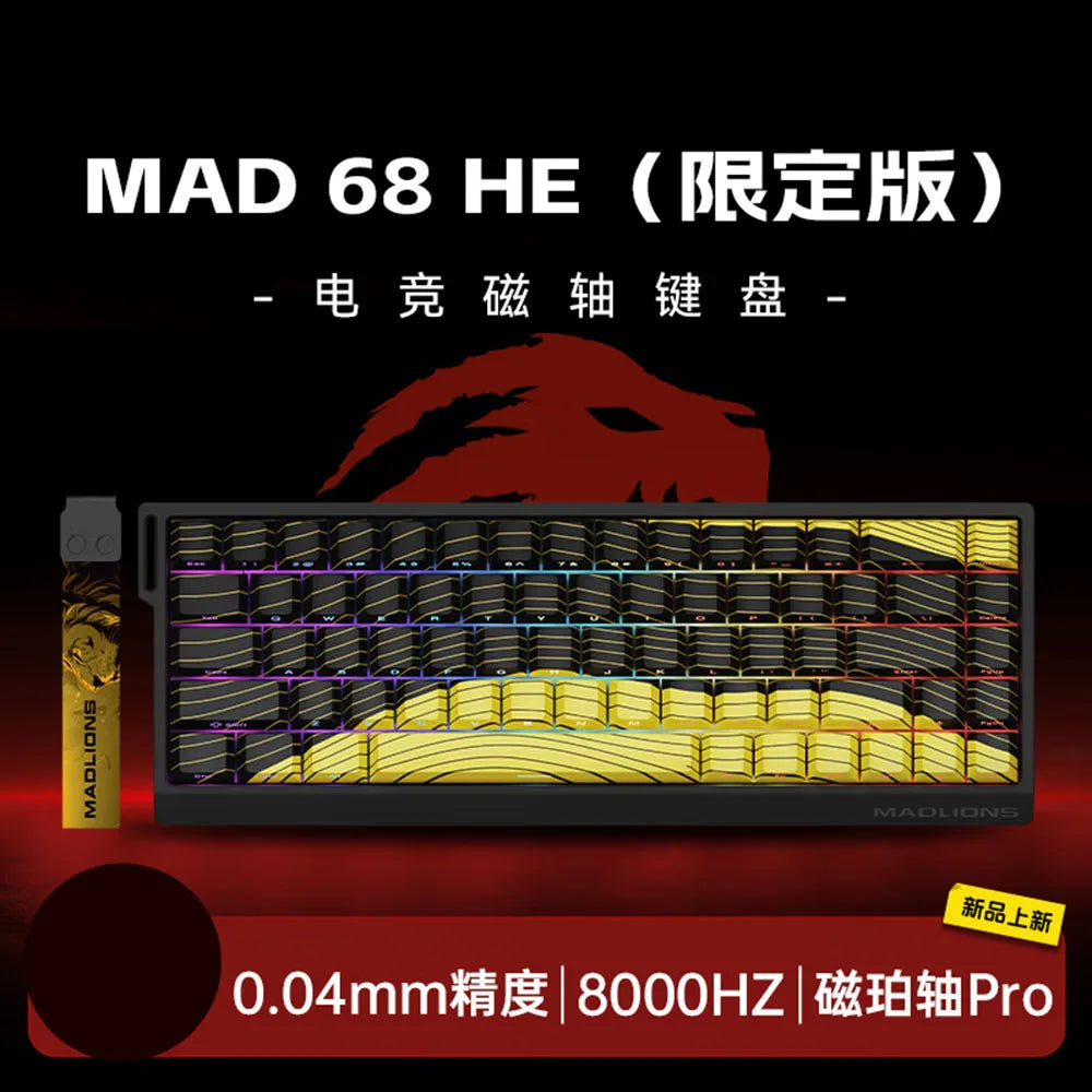 Teclado Mecânico Madcatz Mad60 Mad68 HE 8k com Switches Magnéticos, Teclados Gamer com Fio 60% 68%, Teclados Personalizados com Rapid Trigger