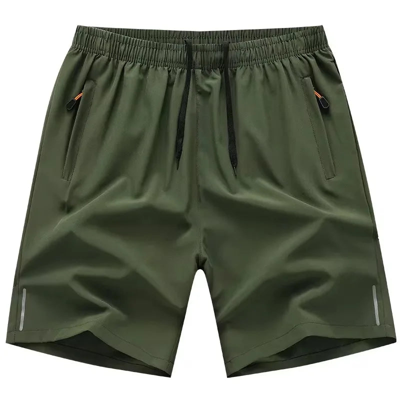 Shorts Esportivos Masculinos de Verão em Seda Gelada, Calças de Praia Casuais Soltas e Finas para Basquete, Corrida e Academia, com Absorção de Suor e Higroscópicas