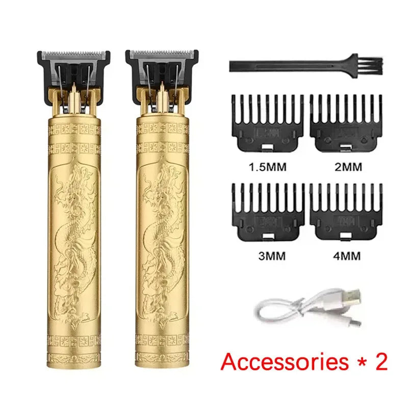 Máquina de Cortar Cabelo Vintage com Carregamento USB, Aparador Elétrico Portátil, Barbeador Profissional, Presente para Namorado