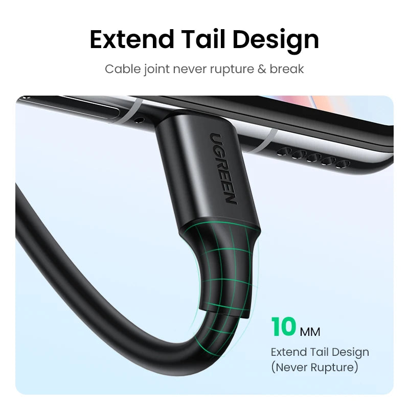 Ugreen cabo usb tipo c 3a para carregamento rápido e download de dados, para o iphone 15, samsung s23, xiaomi 11 pro