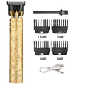 Aparador de cabelo de metal recarregável para homens, Carving Hair Clipper, Máquina de corte profissional do barbeiro