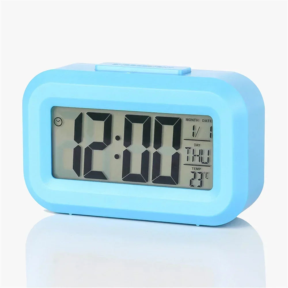 Led digital despertador backlight dados vezes calendário desktop multi-função eletrônico decoração do quarto decorações de mesa parede