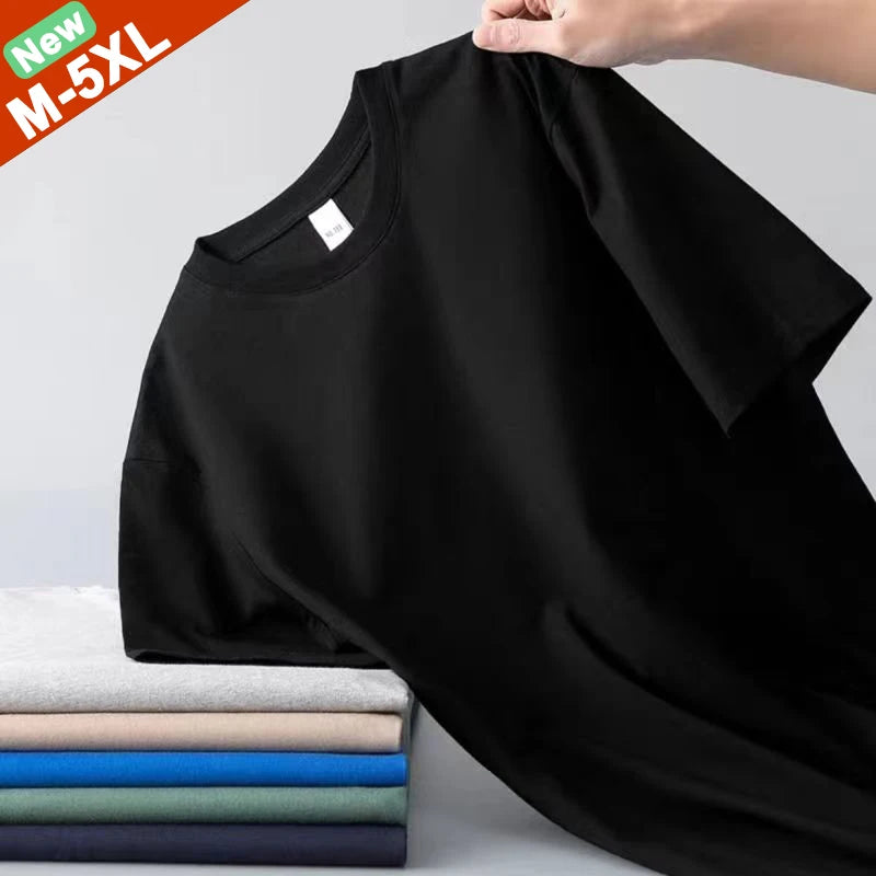 Boa qualidade t-shirts dos homens venda de verão algodão masculino tshirt feminino manga curta camiseta meninos básico simples topos menina oversize 5xl
