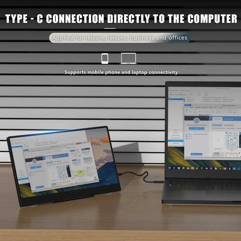 Tela portátil de MUCAI N140-S36 14 polegadas 60Hz resolução 1366*768 painel TN 250cd/ ㎡   Monitor portátil de resposta de brilho 3ms