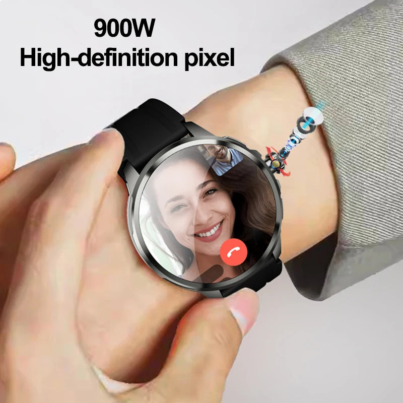Smartwatch 4G com 16GB+256GB de RAM, tela AMOLED de 1,95 polegadas, bateria de 2100mAh, câmera de 900W, GPS, Wi-Fi, download de aplicativos Google, Android 9.0.