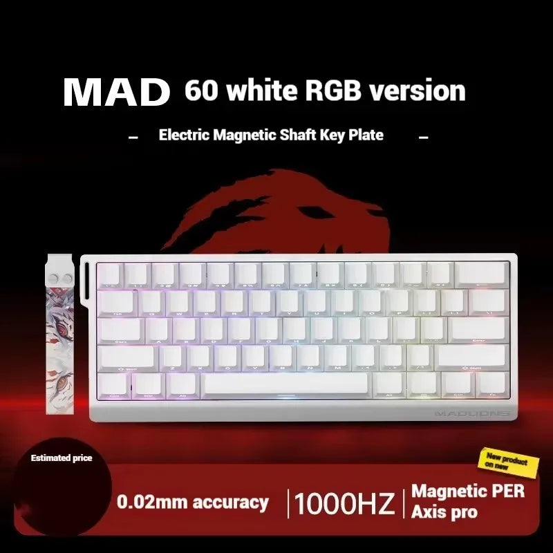 Teclado Mecânico Madcatz Mad60 Mad68 HE 8k com Switches Magnéticos, Teclados Gamer com Fio 60% 68%, Teclados Personalizados com Rapid Trigger