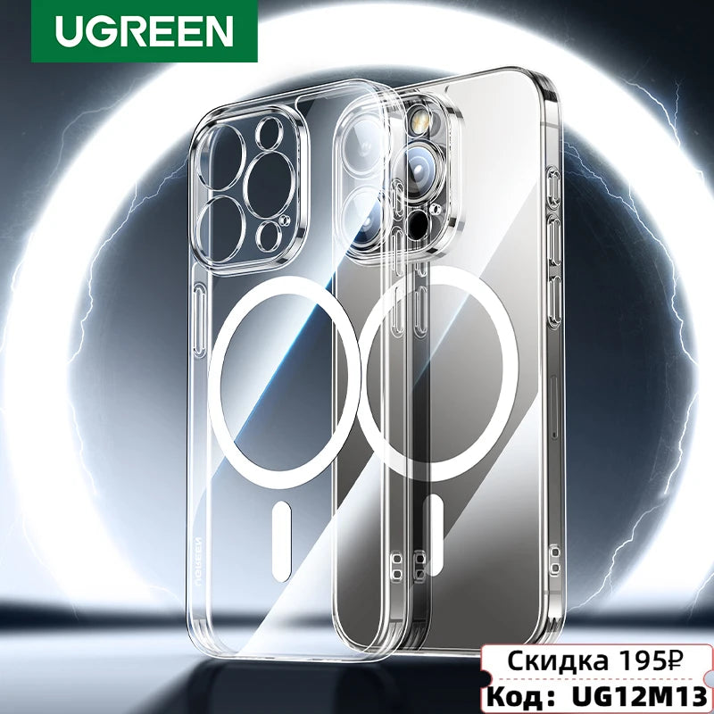 UGREEN Capa magnética para iPhone 17 16 15 14 13 Pro Max Capa à prova de choque para iPhone 16 Pro Max Plus 16pro Macsafe TPU Casos
