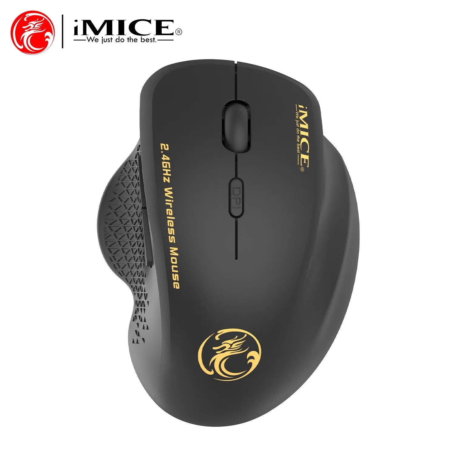 Imice mouse sem fio com receptor usb de 2.4ghz, mouse 1600dpi para computador, laptop, tablet, pc, macbook, mouse ergonômico para jogos