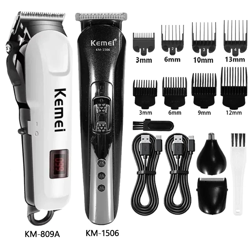 Kemei máquina de cortar cabelo Km-809A Km-1506 Km-1102 profissão aparador de cabelo elétrico aparador de barba para máquina de corte de cabelo masculino