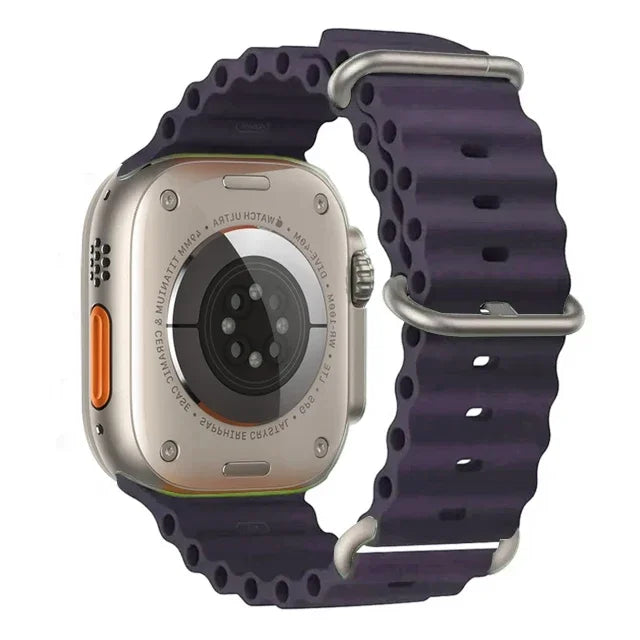 Pulseira oceano para apple watch ultra 2 band 49mm 10 9 8 7 45mm 41mm pulseira de silicone iwatch 6 5 4 3 se 44mm 40 42mm banda