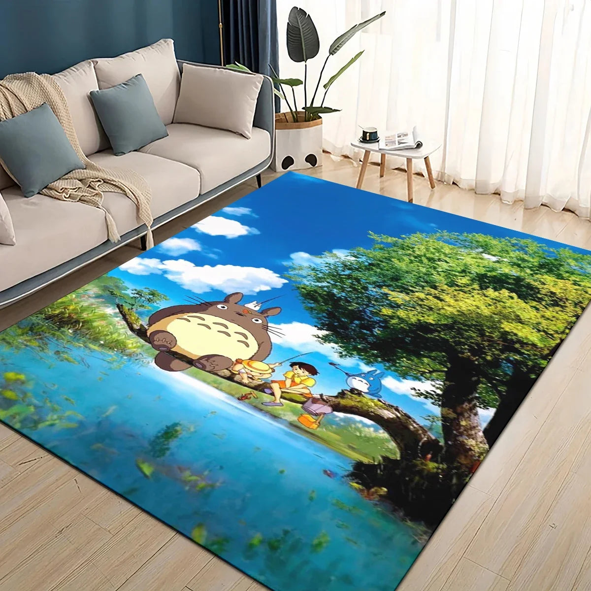Tapete 3D T-Totoros para Sala de Estar, Quarto Infantil, Sofá, Decoração, Tapete Antiderrapante para Brincadeiras das Crianças