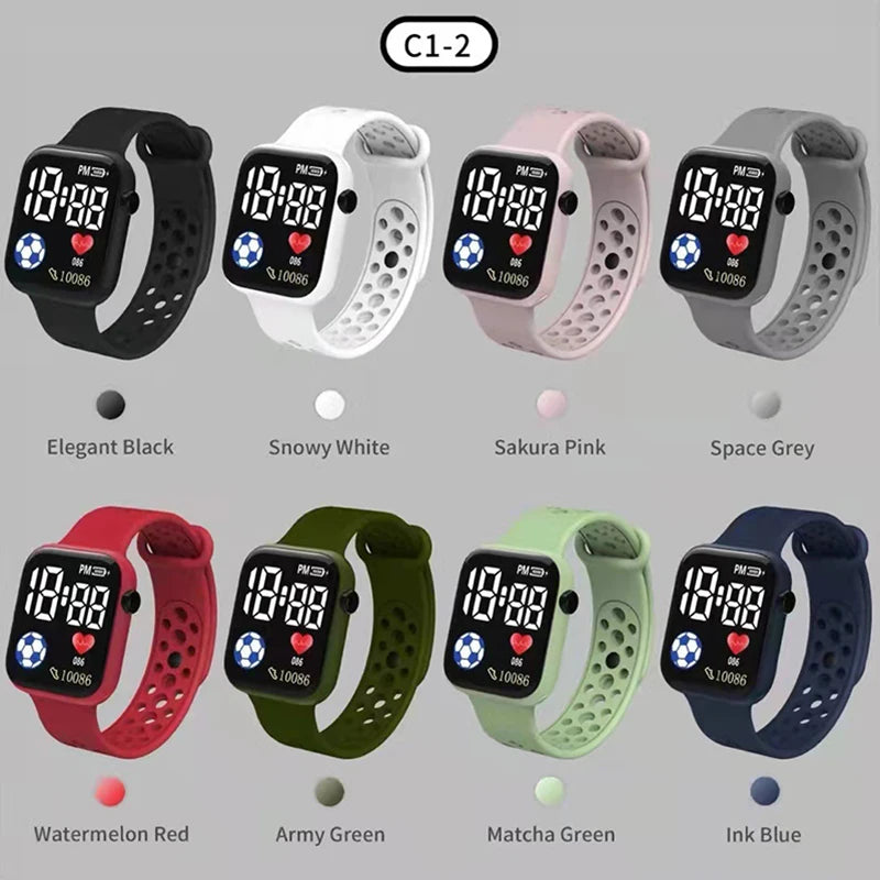 Relógio Digital LED 2026 para Crianças, Relógios Esportivos à Prova d'Água para Meninos, Relógio Digital de Silicone para Meninas, Relógio Eletrônico Casual Infantil