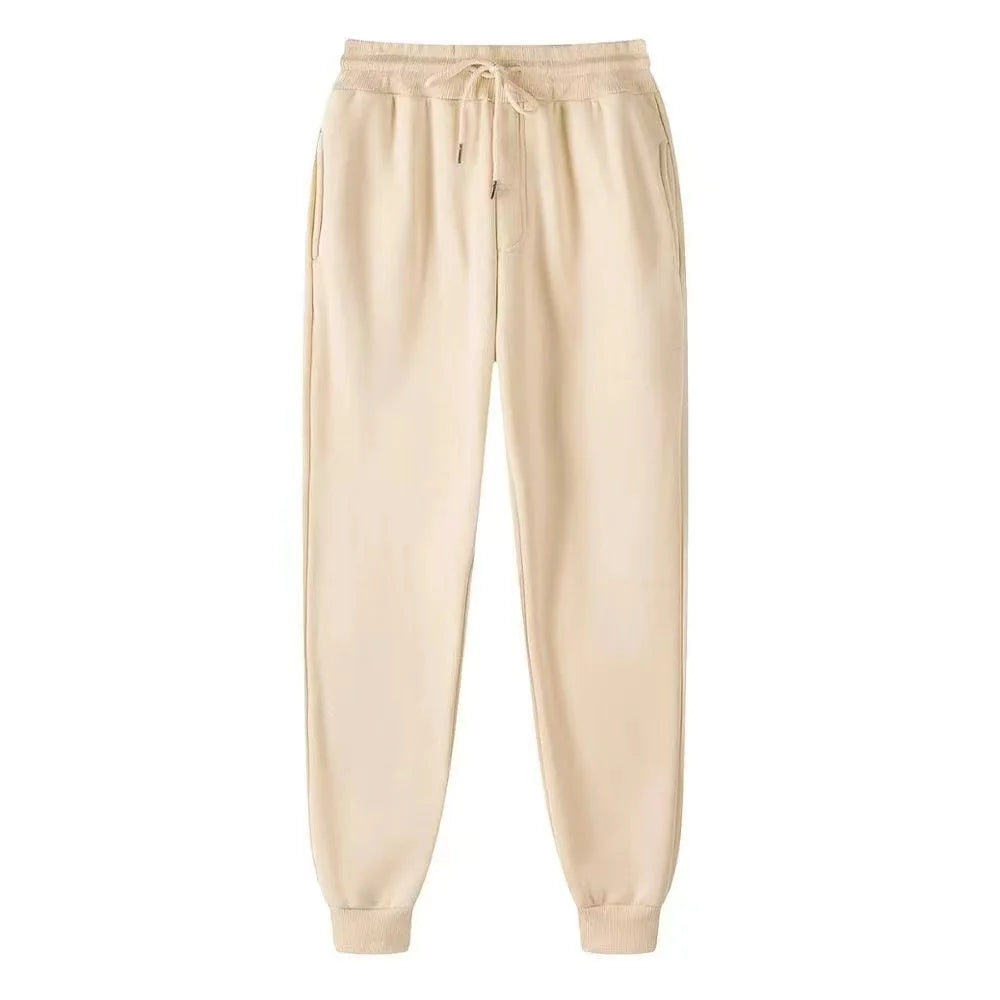 2026 novas calças esportivas casuais masculinas moda cor sólida calças soltas street wear outono/inverno lento correndo calças de fitness