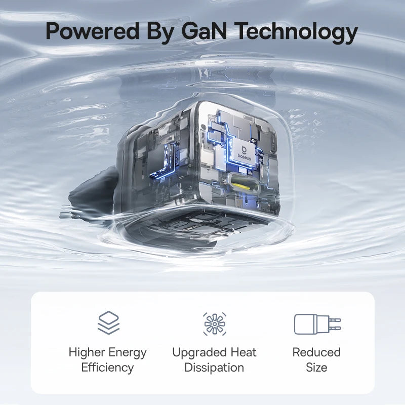 Carregador Baseus 30W GaN PD Carregador Rápido PD3.0 QC3.0 para Celulares e Tablets Tipo C