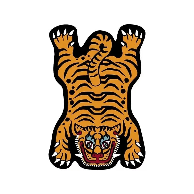 Vikama cartoon tigre tapete-durável e fácil de limpar decoração de casa sala de estar sofá mesa de café tapete de cabeceira para o quarto
