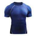 Roupas de fitness esportes ao ar livre dos homens secagem rápida manga curta camiseta treinamento pro correndo estiramento apertado roupas yoga