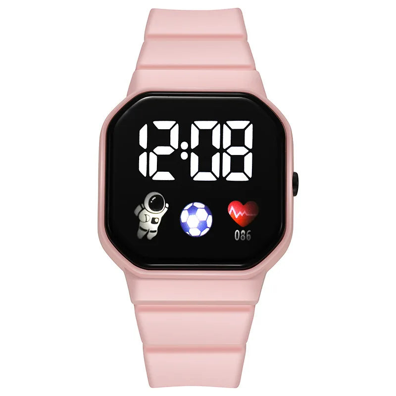 Relógio Digital LED 2026 para Crianças, Relógios Esportivos à Prova d'Água para Meninos, Relógio Digital de Silicone para Meninas, Relógio Eletrônico Casual Infantil