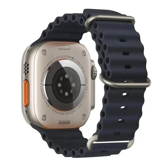 Pulseira oceano para apple watch ultra 2 band 49mm 10 9 8 7 45mm 41mm pulseira de silicone iwatch 6 5 4 3 se 44mm 40 42mm banda